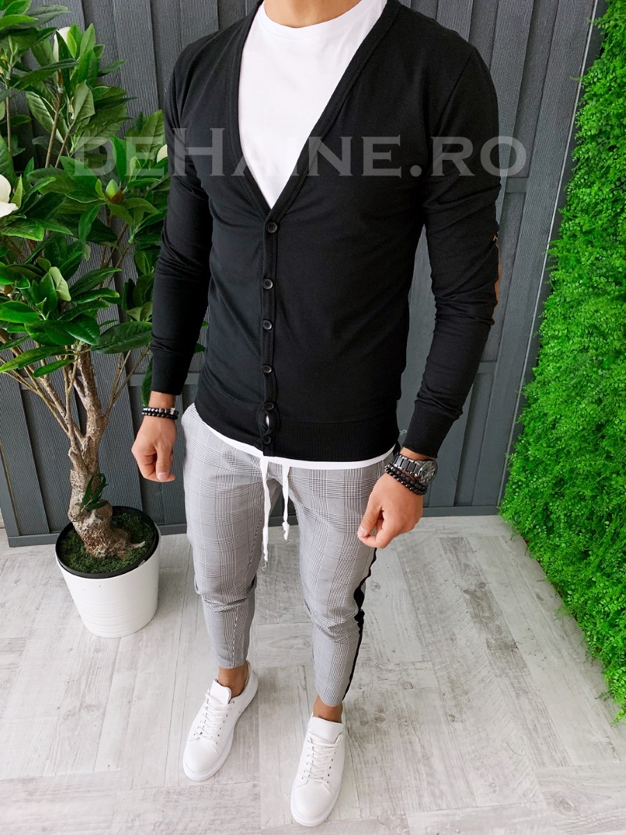 Bluza barbati slim fit neagra zr a6270 o2-3
