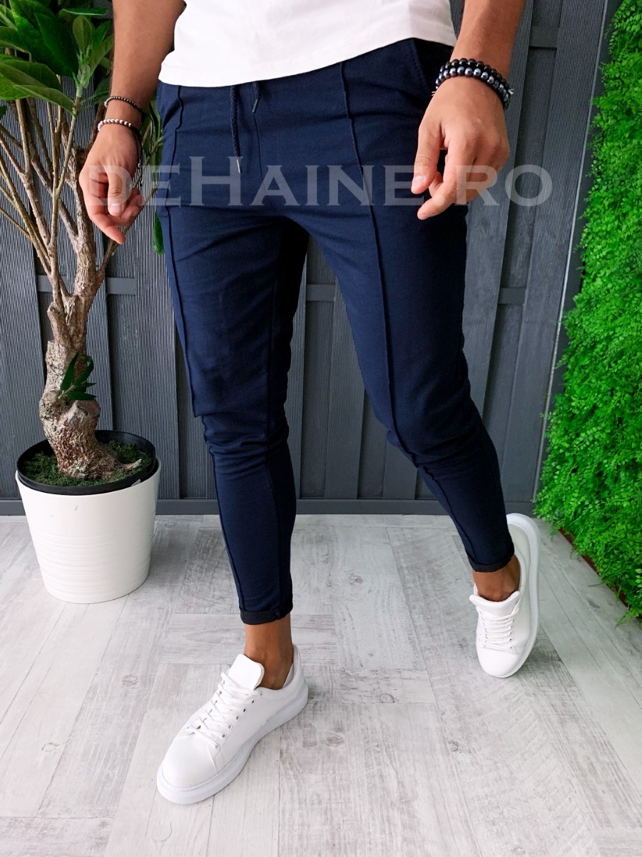 Pantaloni de trening conici dark blue A6143 J4-3