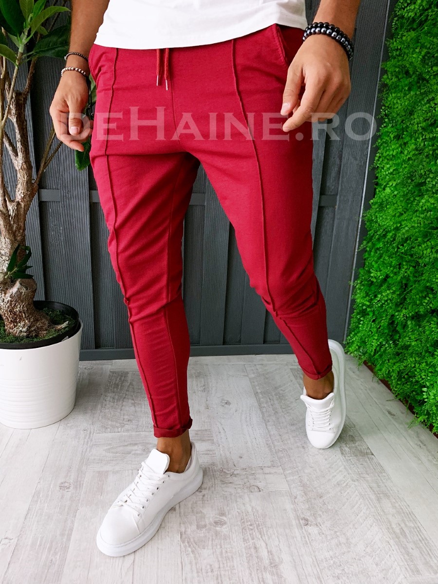 Pantaloni de trening conici grena A6149 B4-3