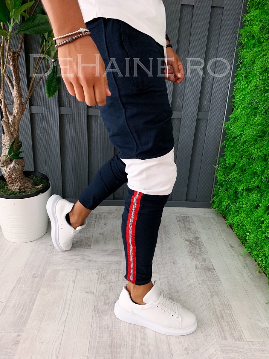 Pantaloni de trening conici bleumarin A5965 10-1