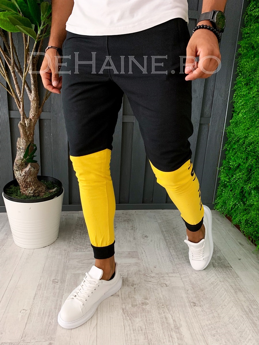 Pantaloni de trening conici negri A5939 83-3 / X20-2