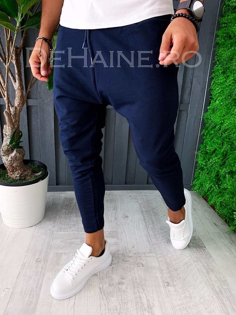 Pantaloni de trening conici bleumarin A5944 O1-1