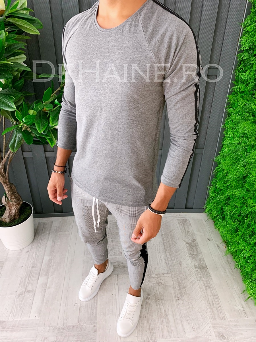 Bluza barbati slim fit gri zr a5907 87-3