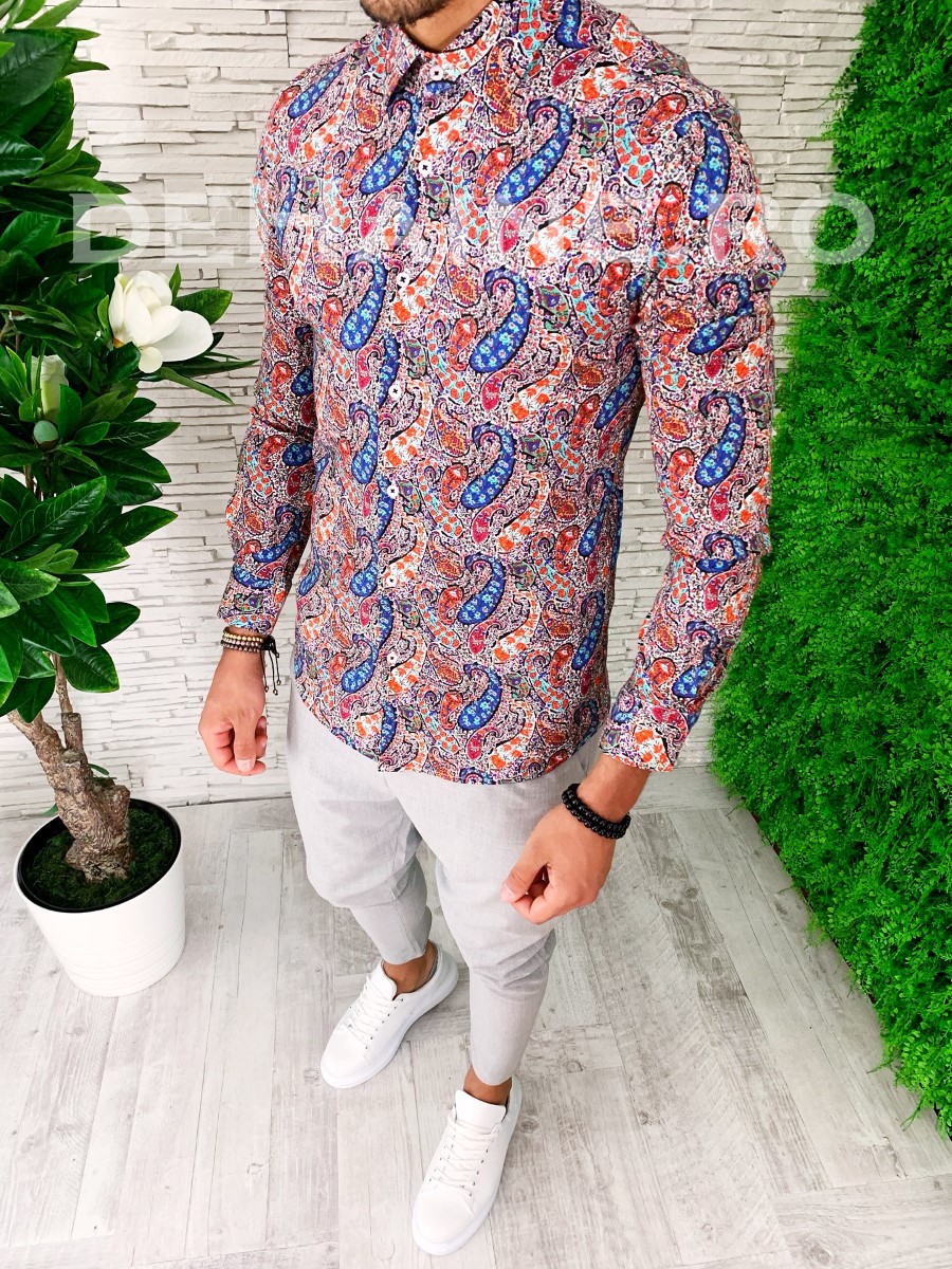 Camasa barbati cu imprimeu slim fit zr a5451 w14-3