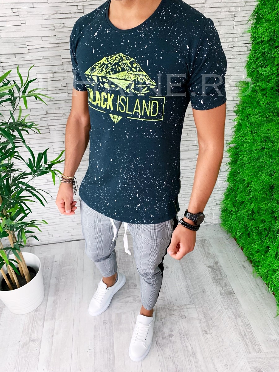 Tricou barbati slim fit asimetric zr a5268 p17-1