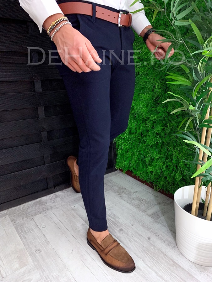 Pantaloni barbati eleganti bleumarin ZR 9282 J4-1