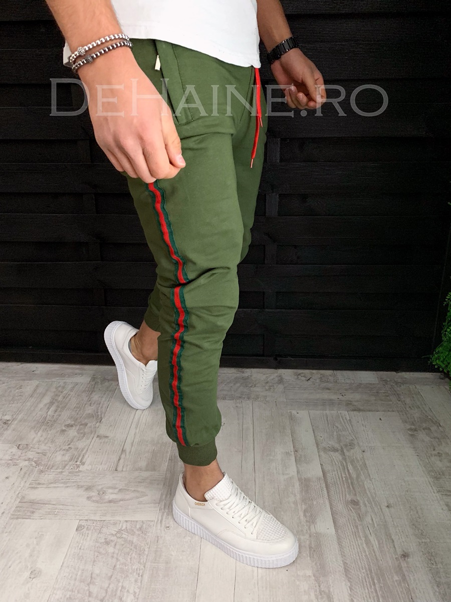 Pantaloni de trening conici kaki A4316 O3-3