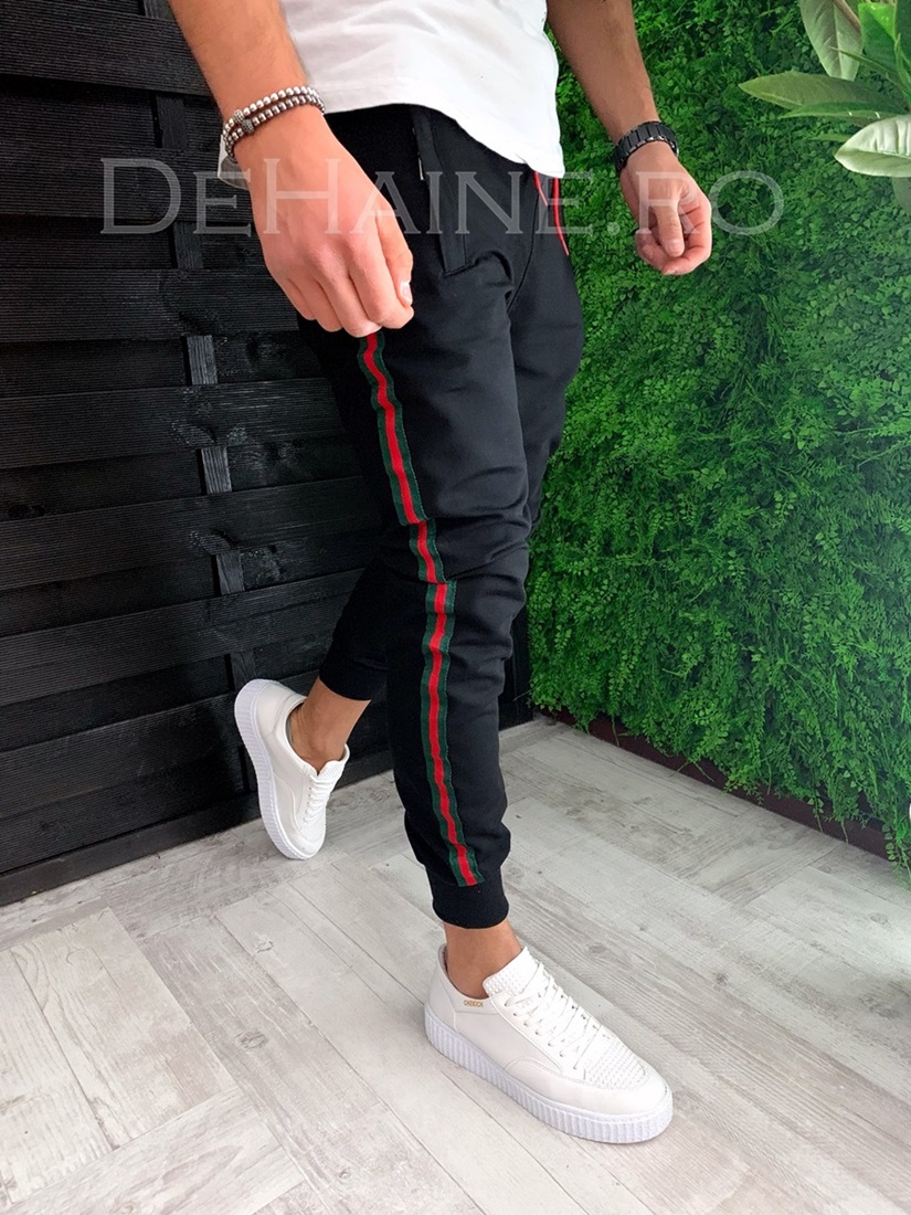 Pantaloni de trening conici negri A4321 J4-2