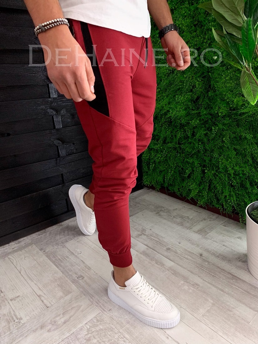 Pantaloni de trening conici grena A4324 J4-2