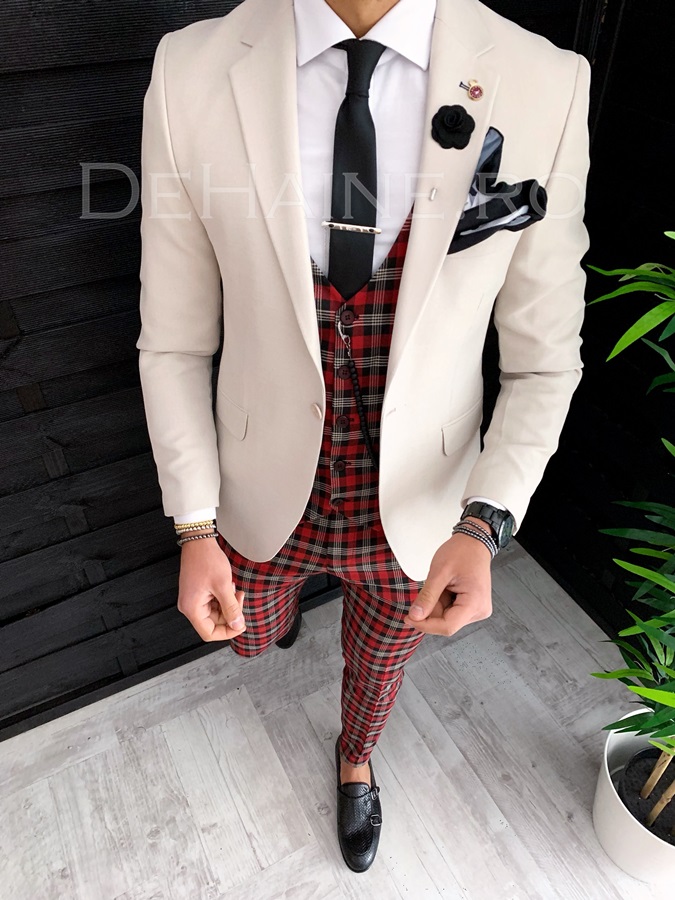 Sacou barbati bej slim fit zr a4012 y