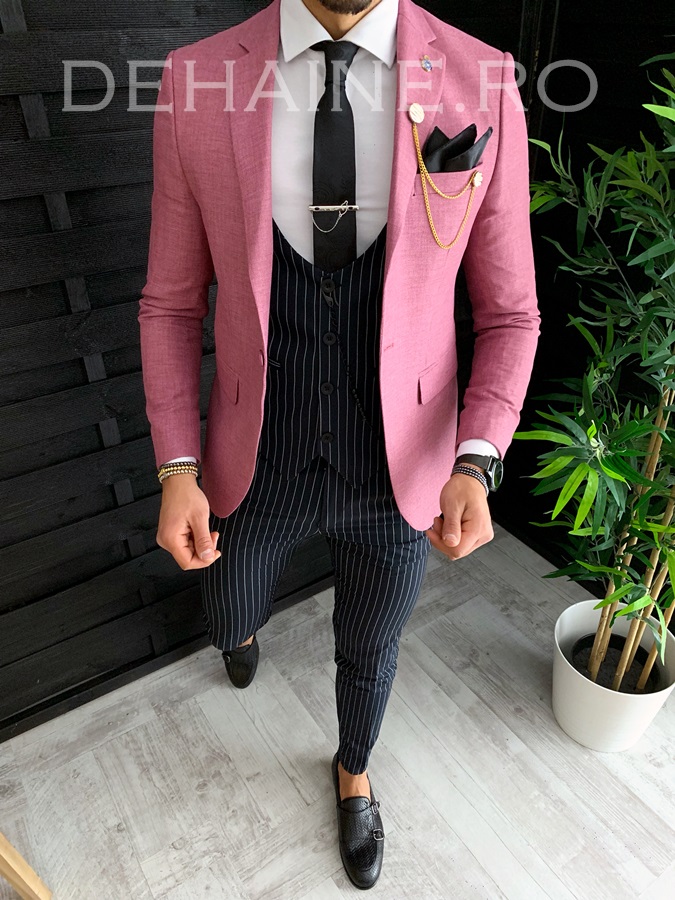Sacou barbati corai slim fit zr a4046 s13