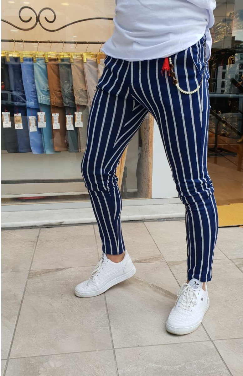 Pantaloni barbati in dungi smart casual zr a3689 j4-1