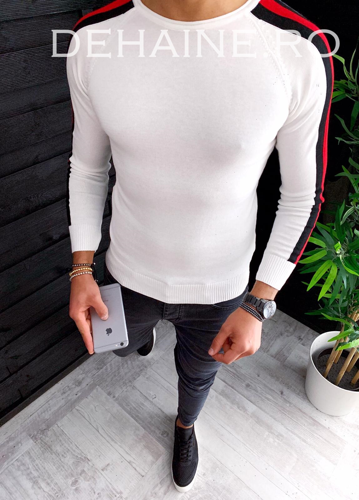 Bluza barbati slim fit alba zr 3648 o1-1