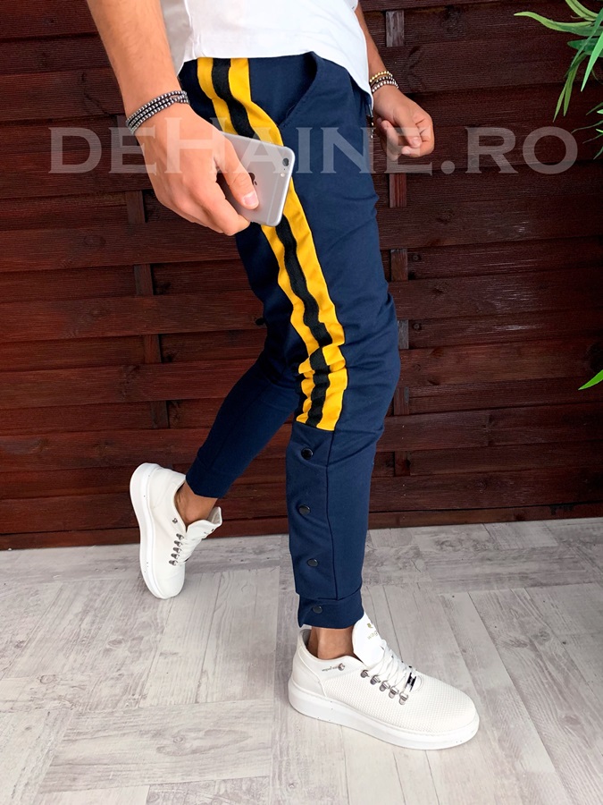 Pantaloni de trening bleumarin conici A3479 J4-2