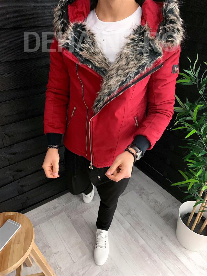 Geaca barbati groasa de iarna rosie zr a3362 d1-5
