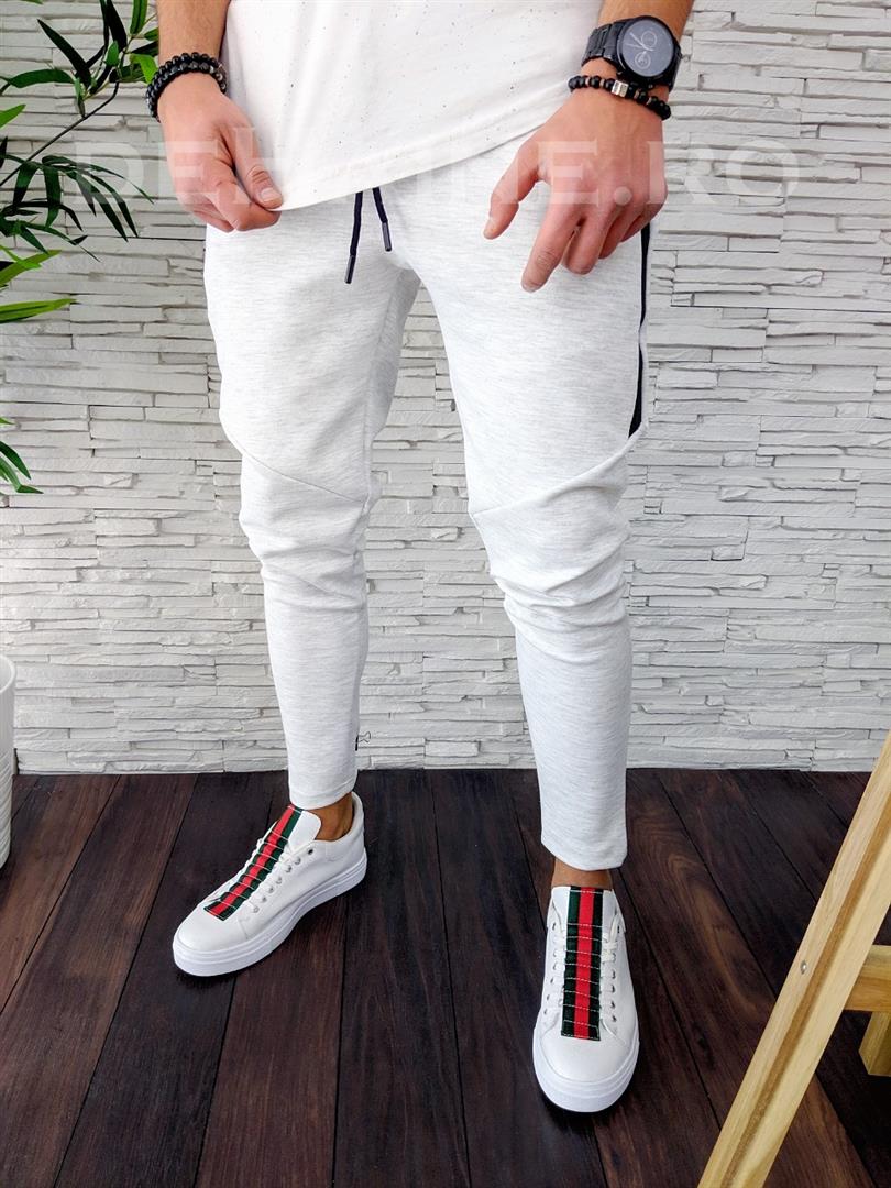 Pantaloni de trening gri conici A3286 O3-1