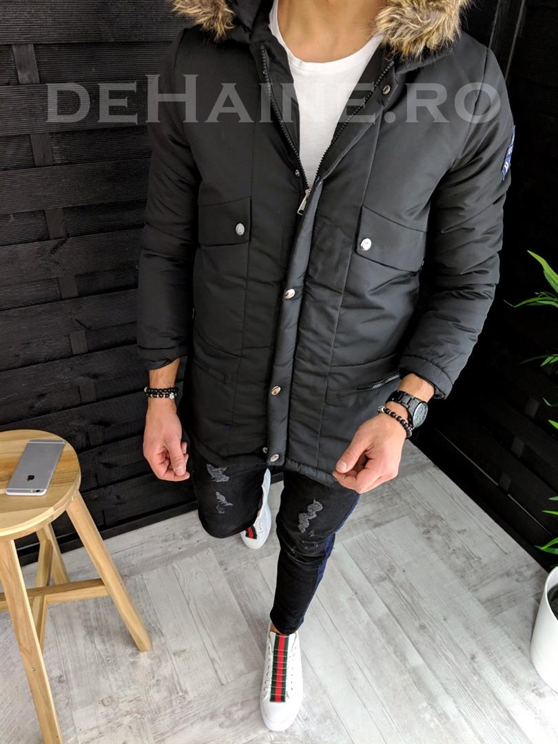 Geaca barbati groasa de iarna neagra zr a3206 d0-5