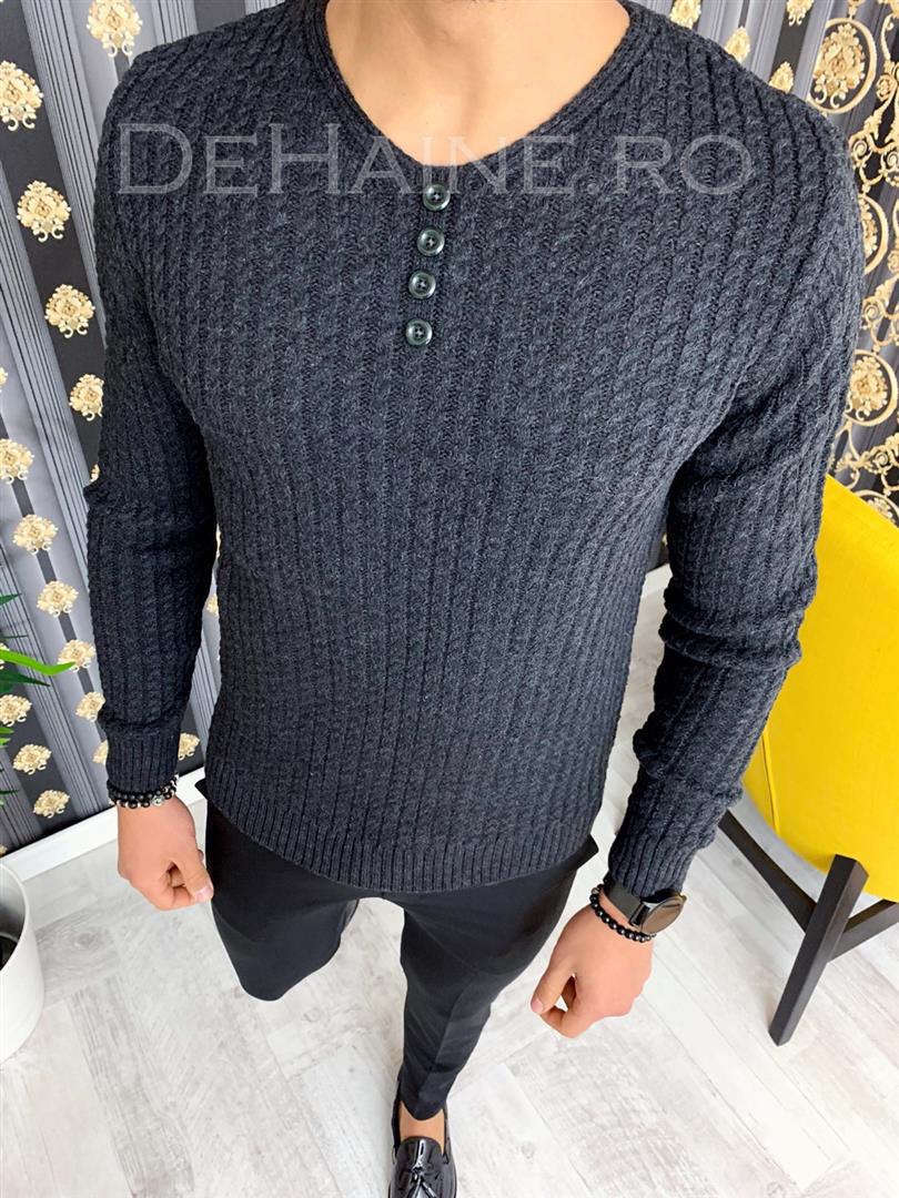 Pulover barbati gri slim fit zr a2892 102-5