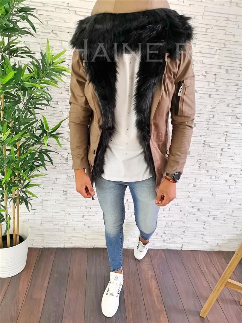 Geaca barbati parka de iarna bej zr a2684 k2-5