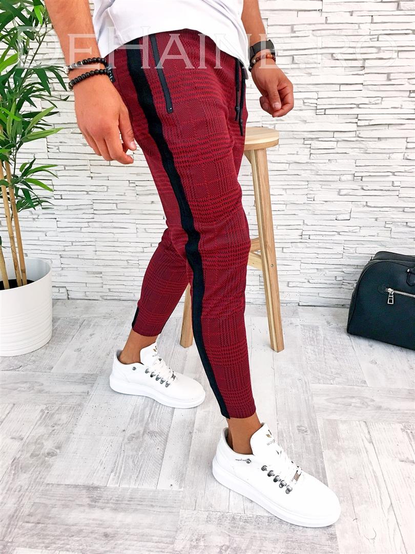 Pantaloni de trening grena conici a2578 83-3