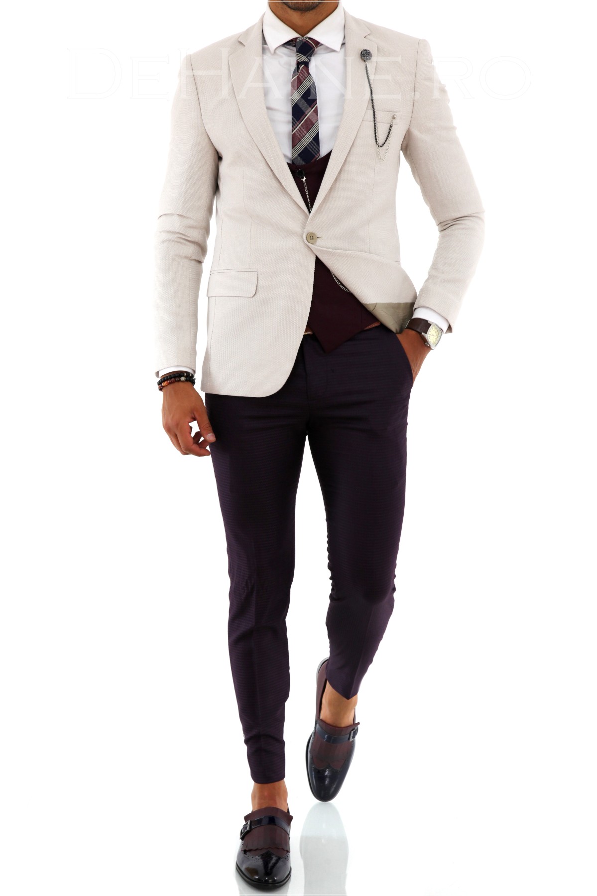 Sacou barbati bej slim fit zr a2037 s2