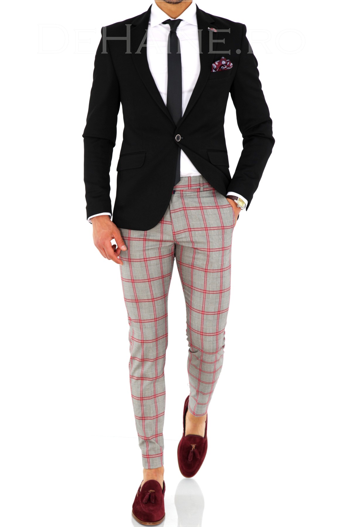 Sacou barbati negru slim fit zr a1714 z/s3