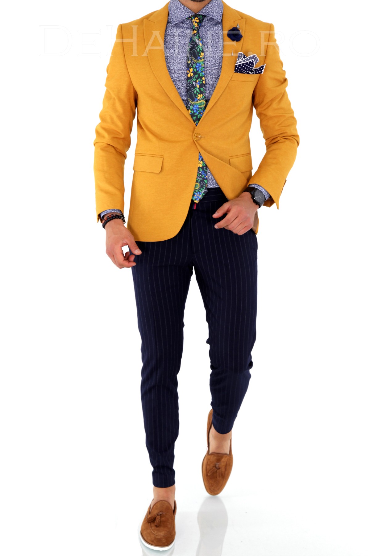 Sacou barbati mustar slim fit zr a1701 z