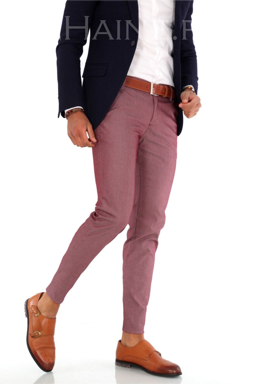 Pantaloni barbati eleganti grena ZR 9280 J4-1