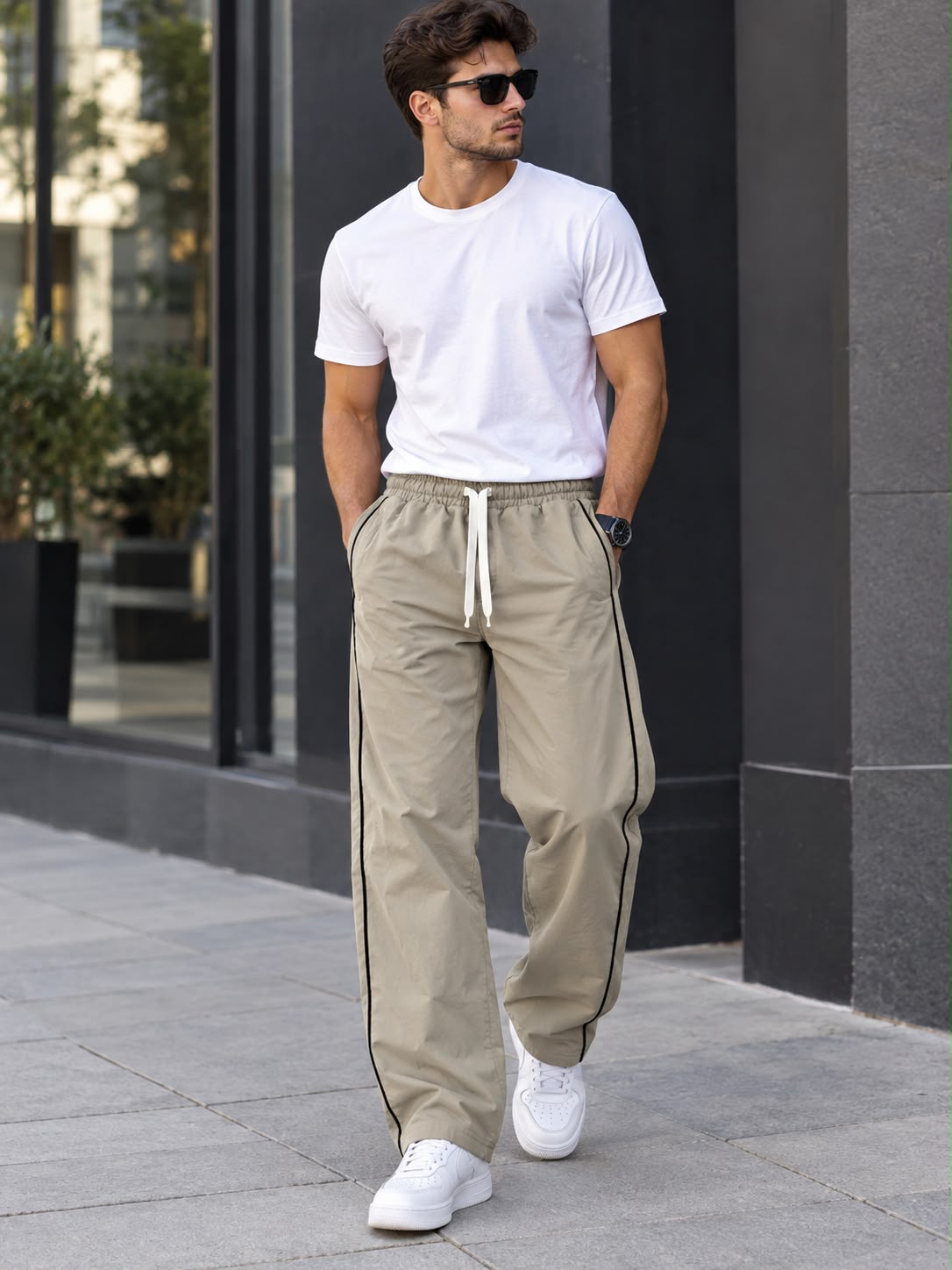 Pantaloni de trening barbati slim fit BEJ G6-26  D2-1.3